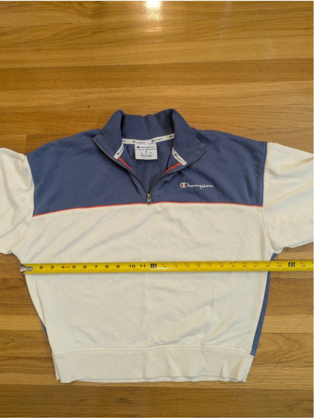 Champion Colorblock 1/4 Zip Sweatshirt Medium - Picture 7 of 12